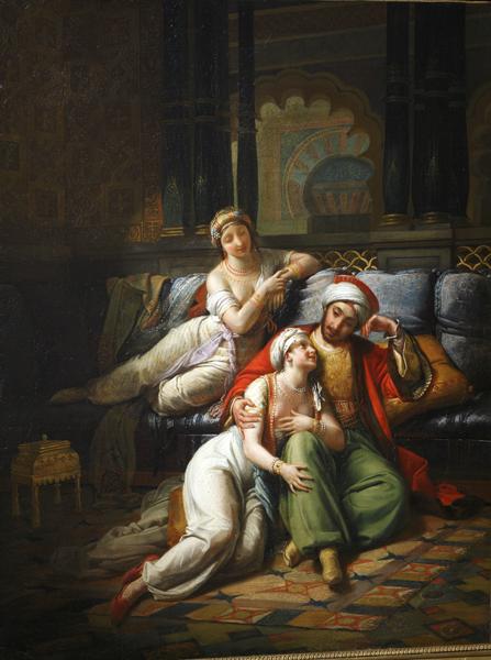 Schéhérazade, accompagnée de sa soeur, raconte au sultan Shariar une des aventures des Mille et une Nuits_0