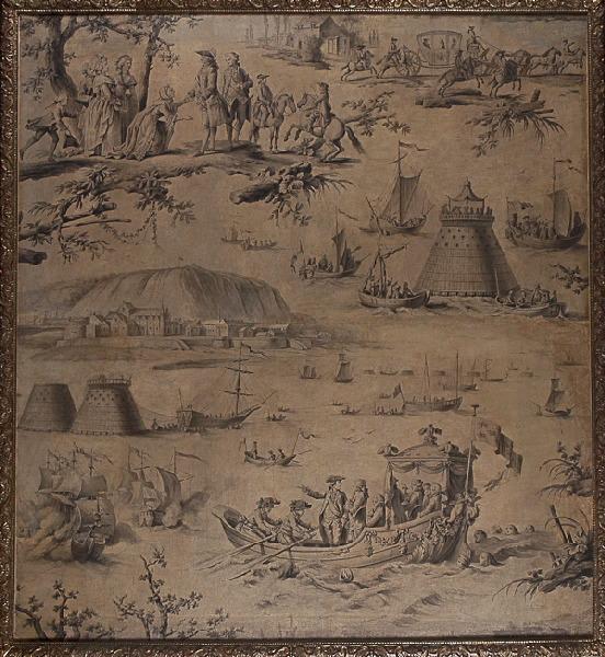 Inauguration par Louis XVI de la construction de la Rade de Cherbourg, Pierre Ozanne, 4e quart 18e siècle