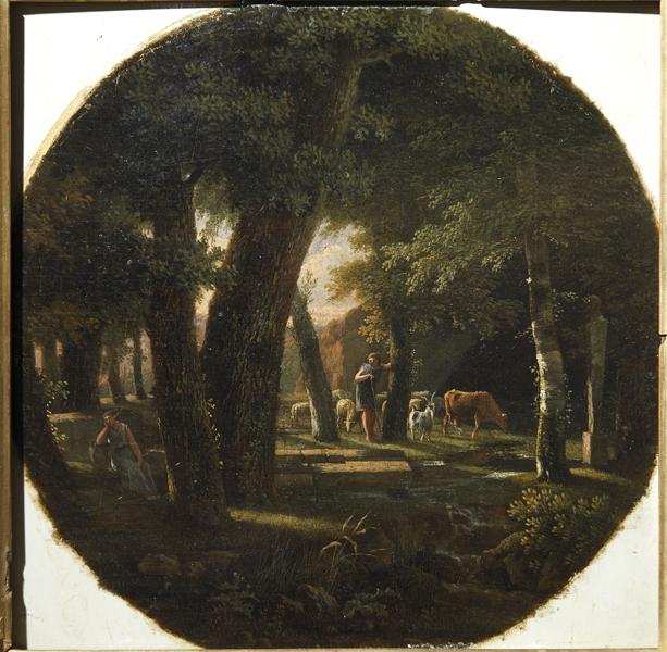 Paysage avec berger et troupeau_0