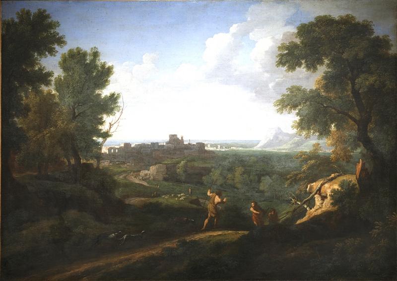 Paysage avec ruines au bord de la mer_0