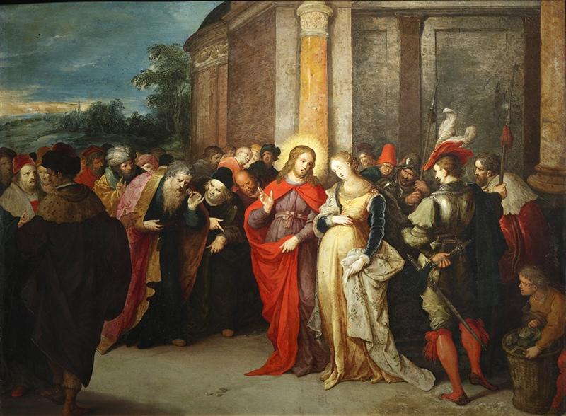Le Christ et la femme adultère, Frans II Francken, 1ère moitié 17e siècle