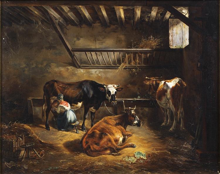Scène rustique (Intérieur d'étable)_0