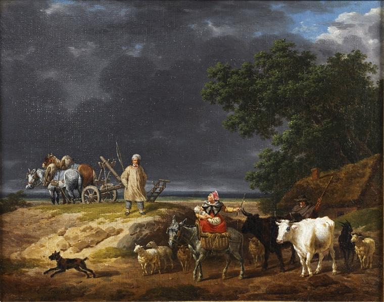Paysage avec figures, Hippolyte Lecomte, 1812