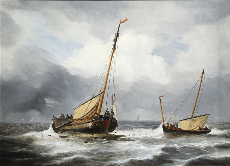 Une plage à marée basse ; Marine, Charles Louis Verboeckhoven, 1831