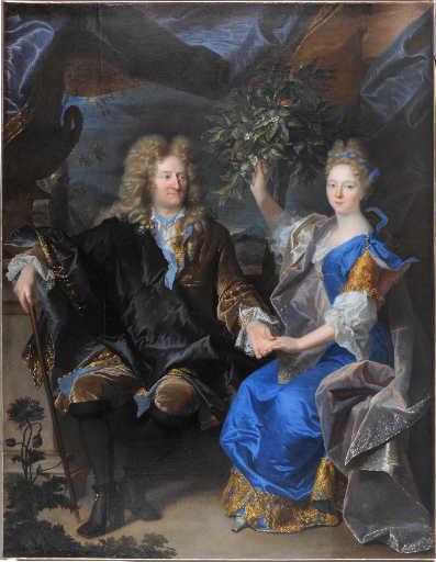 Portrait du comte Jan Andrzej Morszstyn et de sa fille (Nouveau titre) ; Portrait du financier Montmartel et de son épouse (Ancien titre.) — Hyacinthe Rigaud