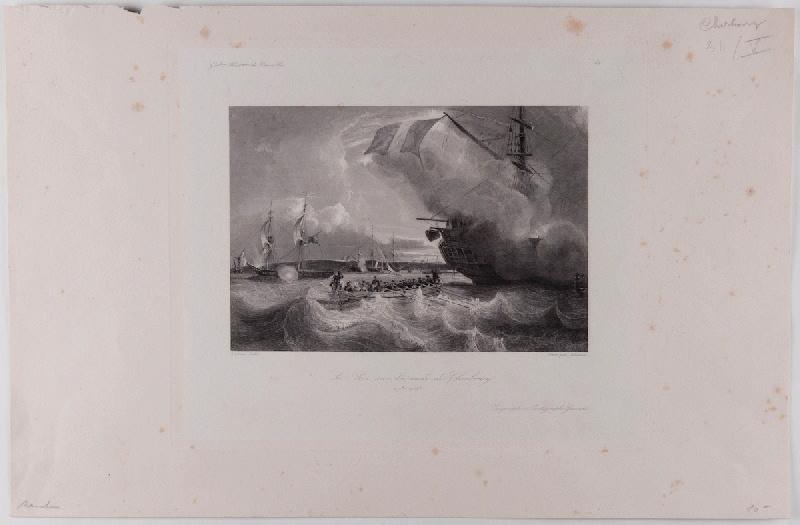 Le roi sur la rade de Cherbourg, 3 septembre 1833, Jean Antoine Théodore Gudin, 19e siècle