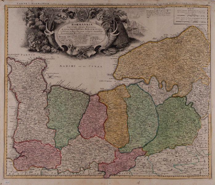 Carte de Normandie, Guillaume Delisle, 1716