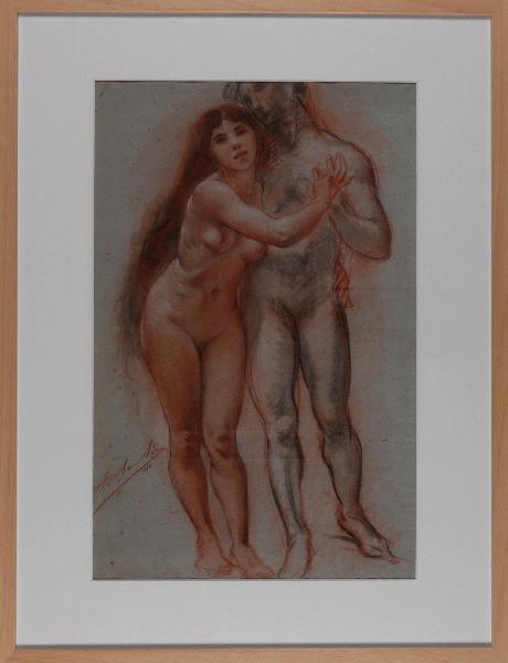 Couple enlacé, Adolphe Lalyre, 1916