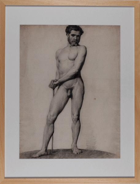 Homme barbu, tenant un bâton, Adolphe Lalyre, 4e quart 19e siècle, 1ère moitié 20e siècle