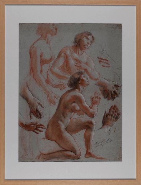 Femmes en prière, Adolphe Lalyre, 3e quart 19e siècle, 2e quart 20e siècle