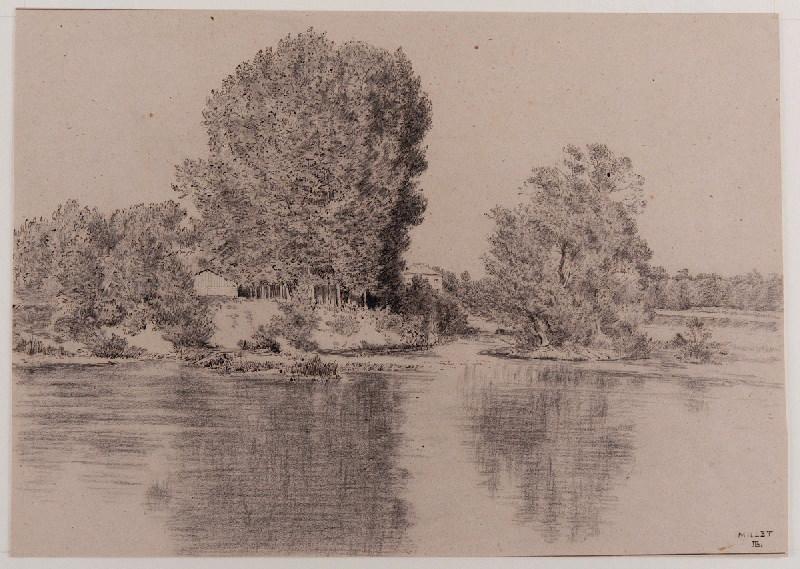 L'île à Saint-Ouen, Jean-Baptiste Millet, 1863