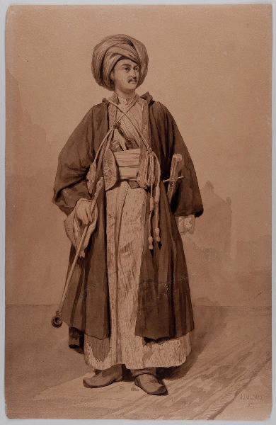 Homme oriental, Adrien Dauzats, 1834
