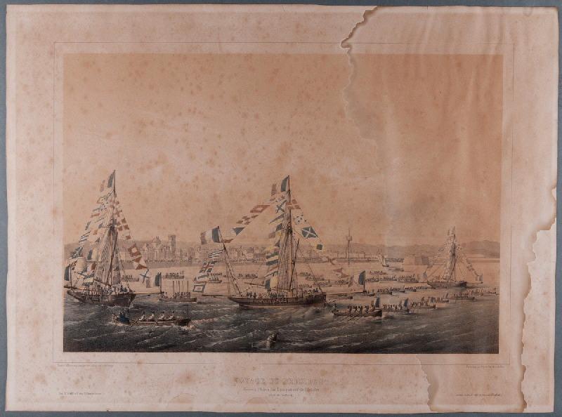 Voyage du Président, rade de Cherbourg, Jean Julien Jacott, 19e siècle