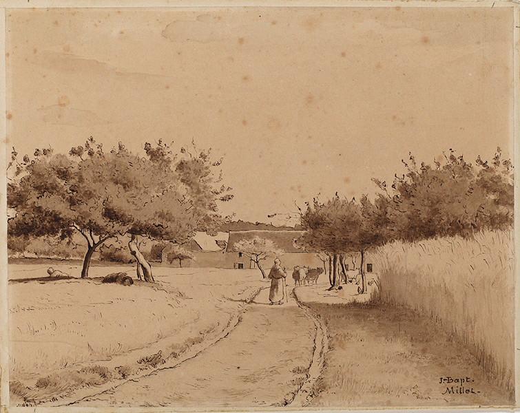 Retour de troupeau ; Le chemin vers la ferme, Jean-Baptiste Millet, 2e quart 19e siècle, 1er quart 20e siècle