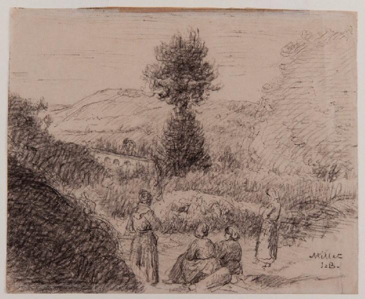 Paysannes à l'aqueduc, Jean-Baptiste Millet, 2e moitié 19e siècle, 1er quart 20e siècle