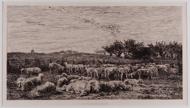Parc à moutons, le matin, Karl Daubigny, 2e moitié 19e siècle