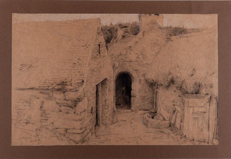 Coin de hameau, Luc Olivier Merson, 4e quart 19e siècle, 1er quart 20e siècle