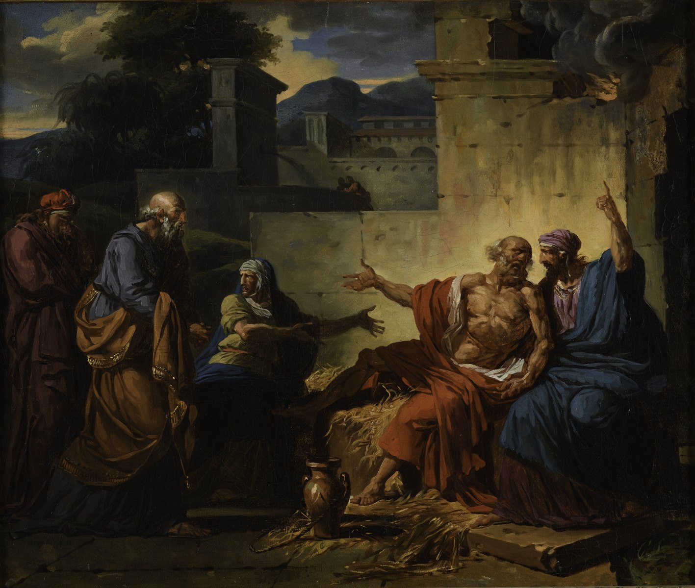 Job raillé par sa femme ; Timoléon à qui les Syracusains amènent des étrangers, François-André Vincent, 1786-1798