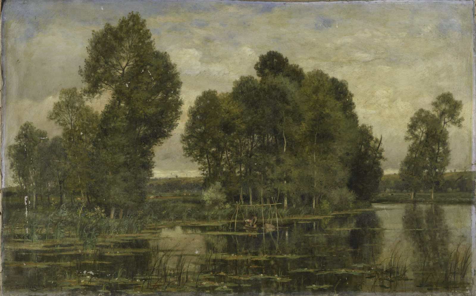 Une Pêcherie, Antoine-Eugène Lambert, 1874 Date de signature