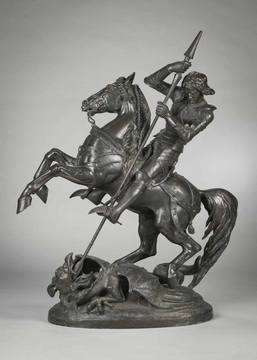 Saint Georges terrassant le dragon, Armand Le Veel, 1865 Vers