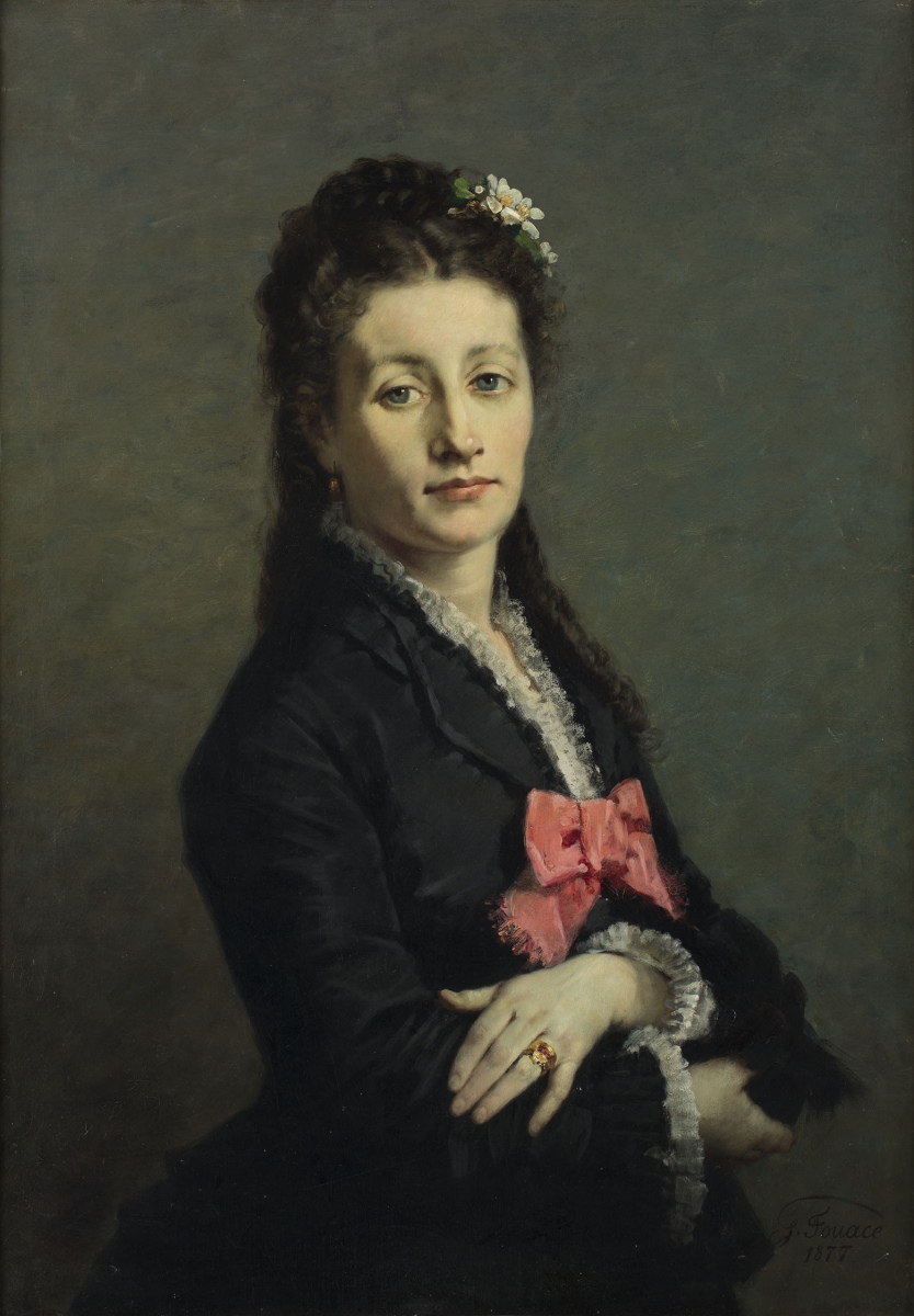 Femme au noeud rose (Titre), Guillaume Fouace, 1877