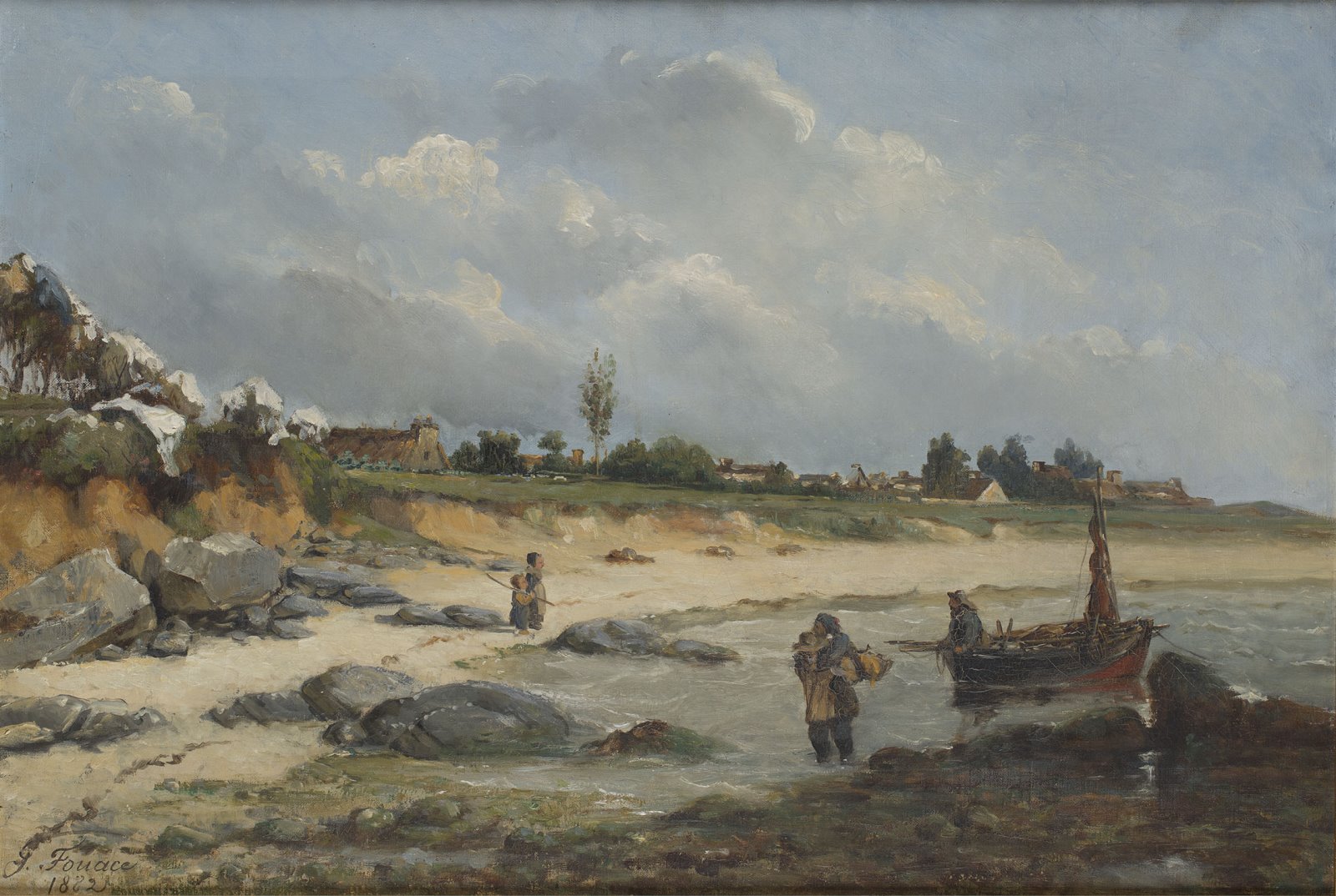 Plage de Réville, Guillaume Fouace, 1882 (Date de signature)