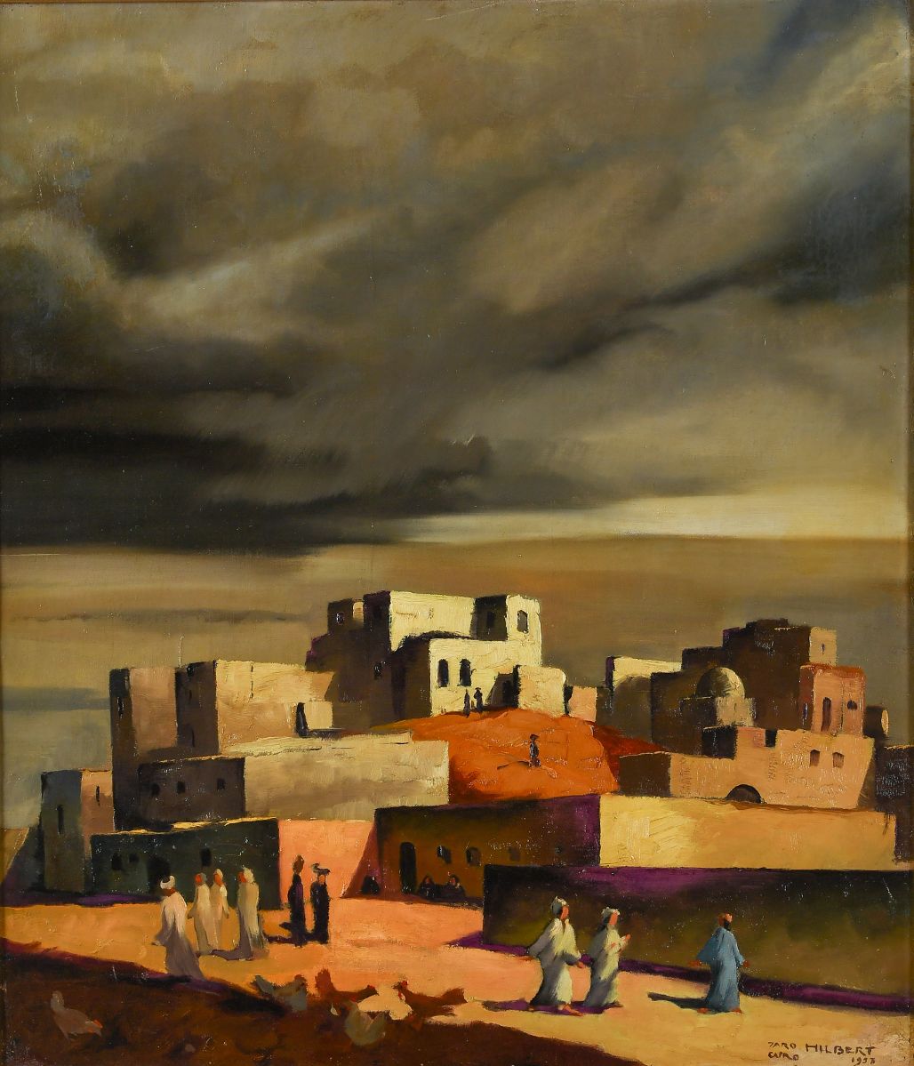 Village égyptien, ciel d'orage_1