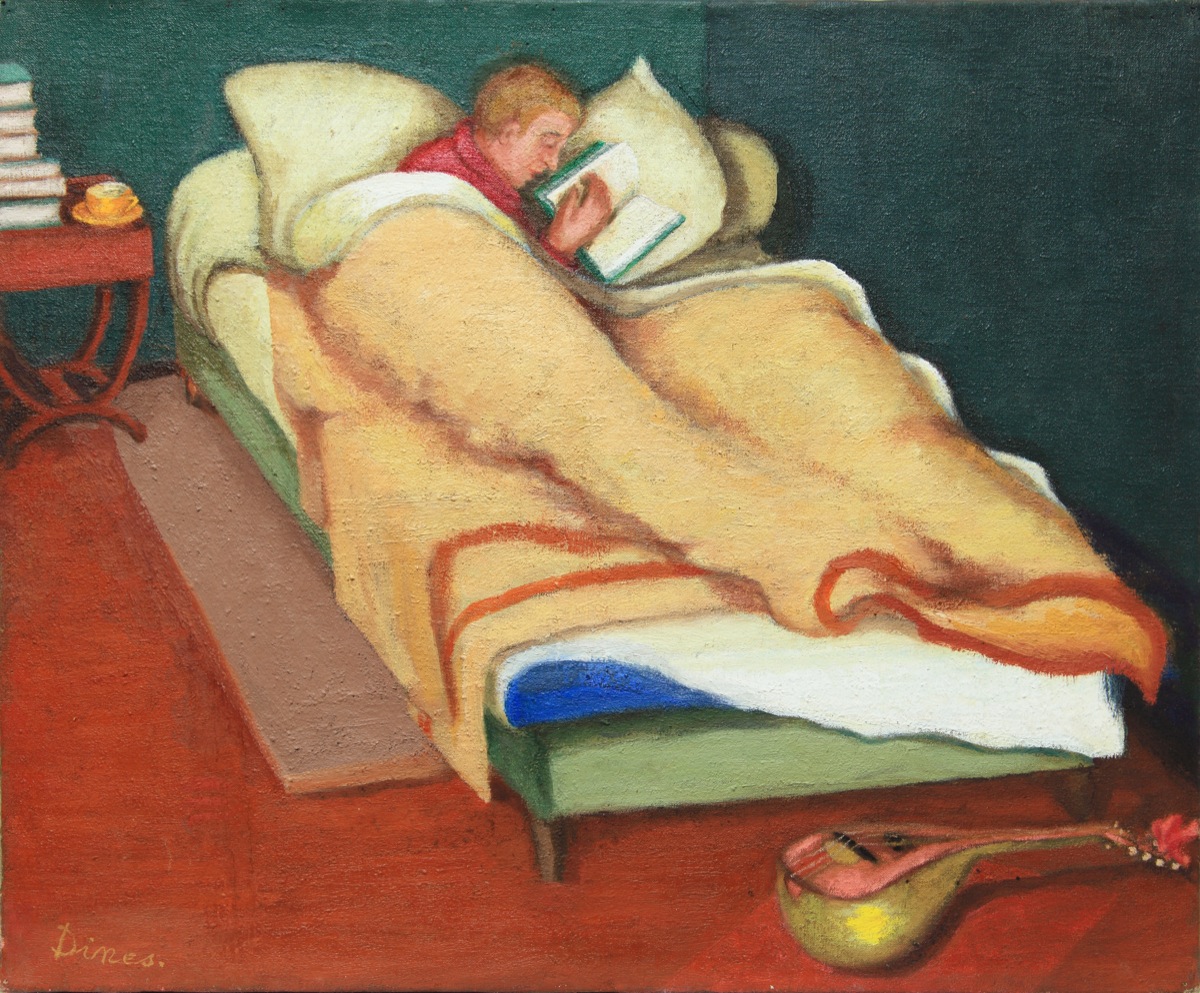 Homme lisant au lit_0