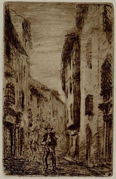 Rue d'une ville espagnole, Émile Vaucanu, 4e quart 19e siècle