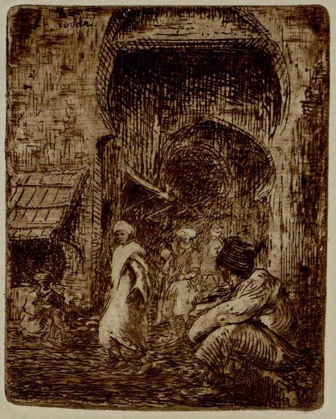 Scène de rue en Algérie, Émile Vaucanu, 4e quart 19e siècle