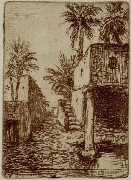 Village d'Afrique du Nord, Émile Vaucanu, 4e quart 19e siècle