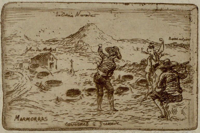 Les cavernes à Grenade ; Groupe de danseurs (Ancien titre), Émile Vaucanu, 4e quart 19e siècle
