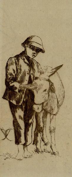 Garçon à l'âne, Émile Vaucanu, 4e quart 19e siècle