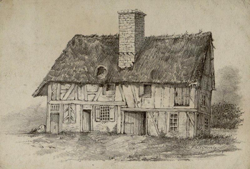 Chaumière de Bernay (Maison où naquit le Père Massuet, bénédictin à Bernay), Emile Vaucanu, 4e quart 19e siècle