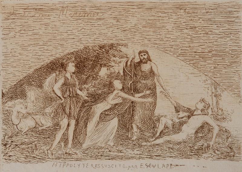 Diane rendant à Aricie Hippolyte ressuscité par Esculape, Emile Vaucanu, 1806,1807