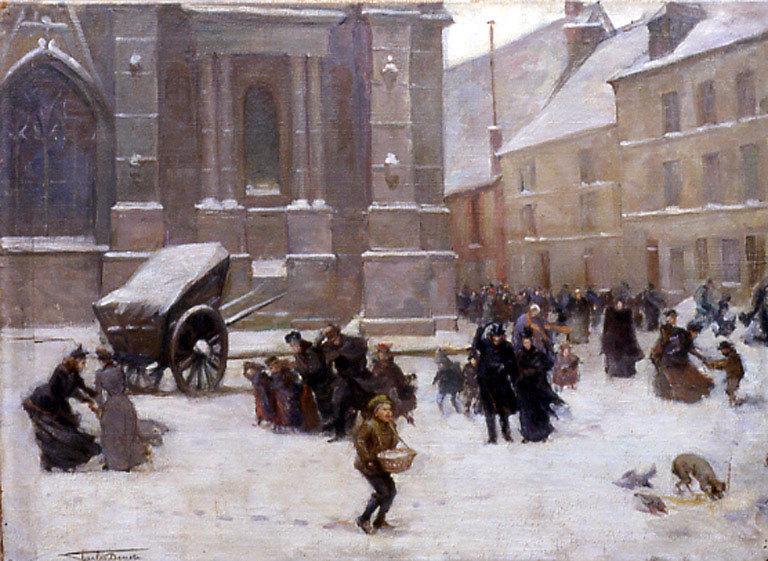 Sortie de la cathédrale d'Evreux, Charles Denet, 4e quart 19e siècle