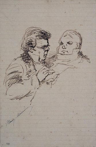 Deux portraits d'hommes, Henry Monnier, 19e siècle