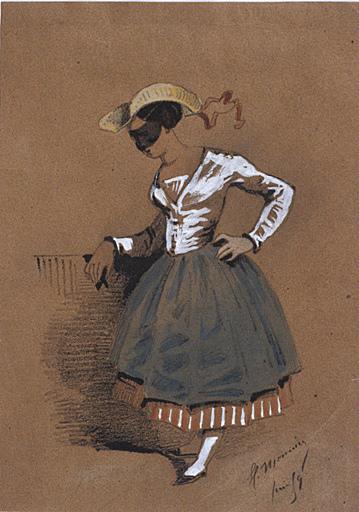 Jeune femme masquée, Henry Monnier, 1859