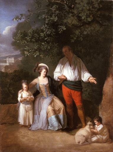 Portrait de famille en plein air, Henri Pierre Danloux, 18e siècle