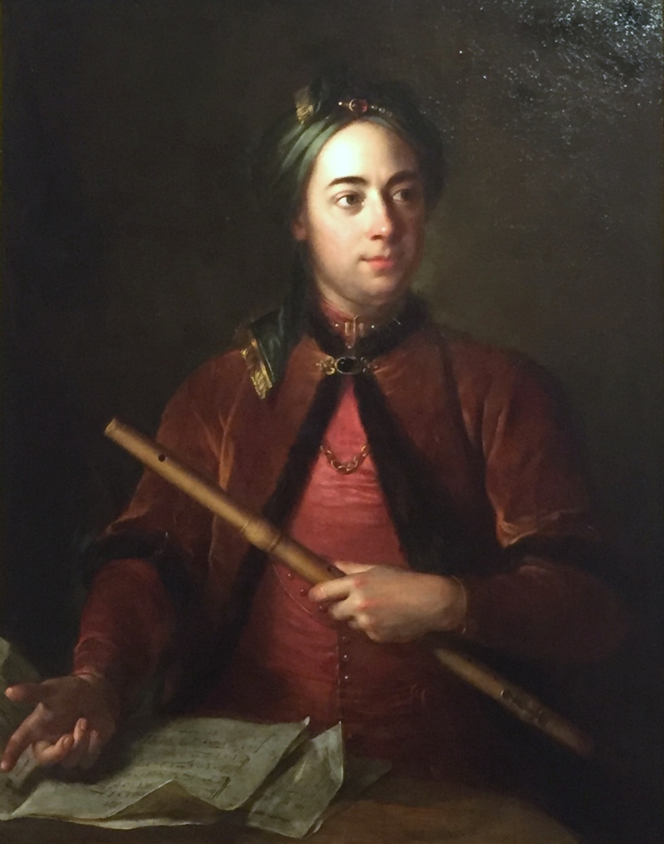 flutiste vêtu à l’orientale;tableau, Pierre Le Sueur, 1747
