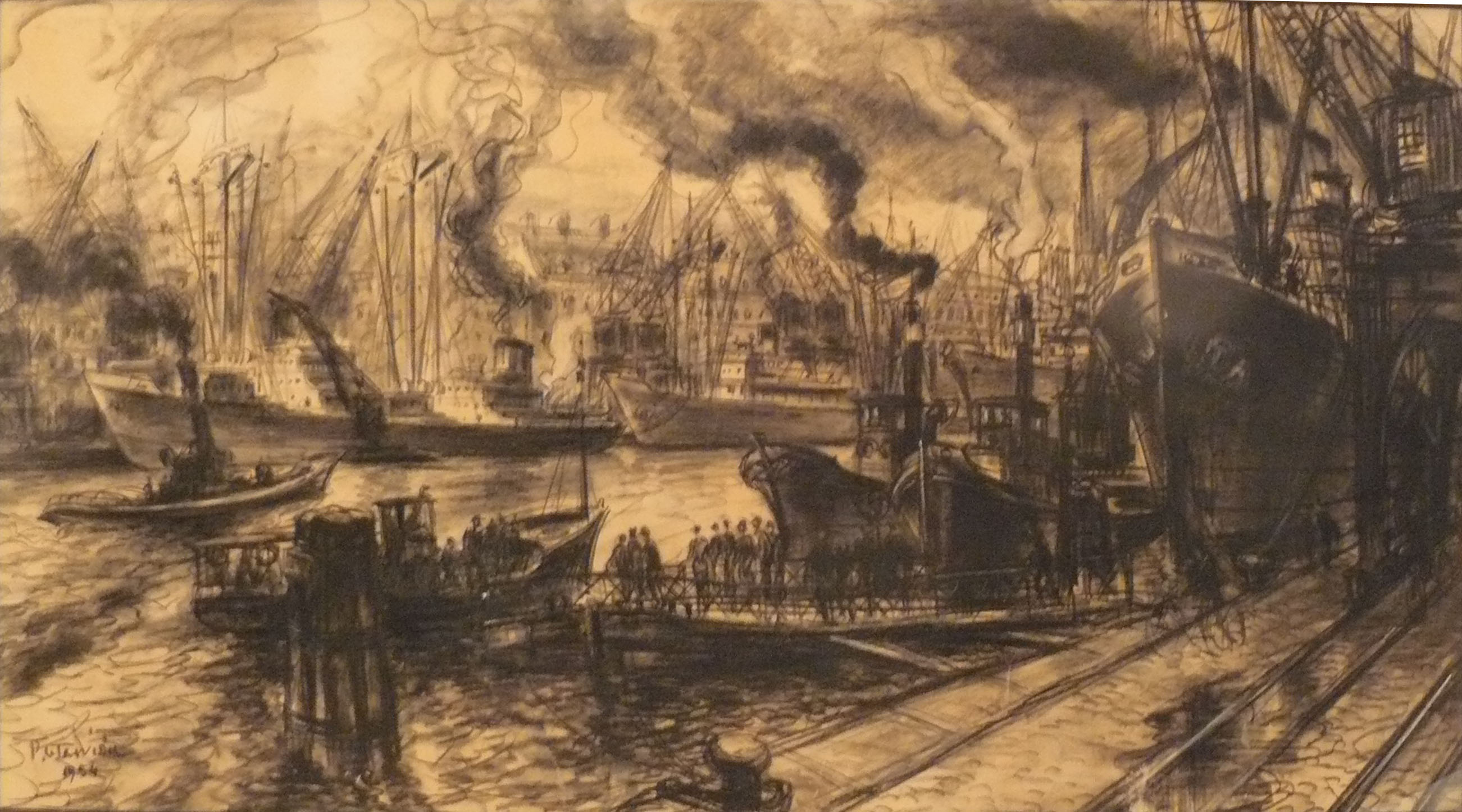 Le Port de Rouen en 1954, Pierre Le Trividic, 1954