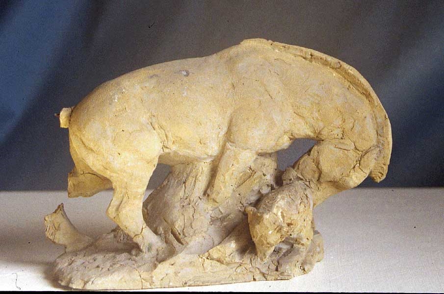 Cheval sauvage mordant un loup, (De) Louis Monard, 1923 (Vers)