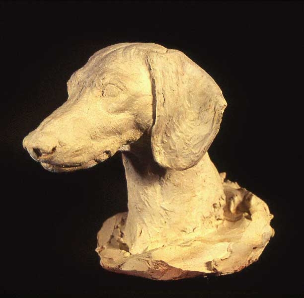 Tête de teckel à poils lisses, Richard Fath, 20ème siècle