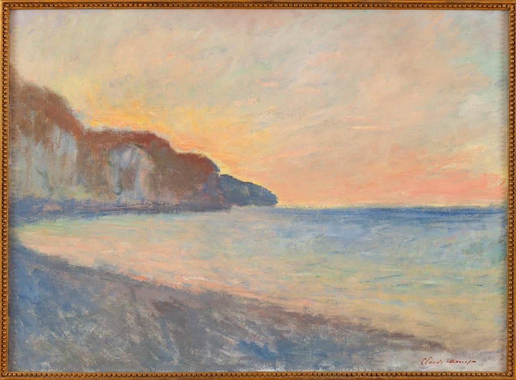 Falaise à Pourville, soleil couchant — Claude Monet