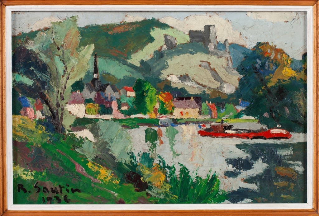 Bords de Seine et Château-Gaillard aux Andelys, René Sautin, 1936