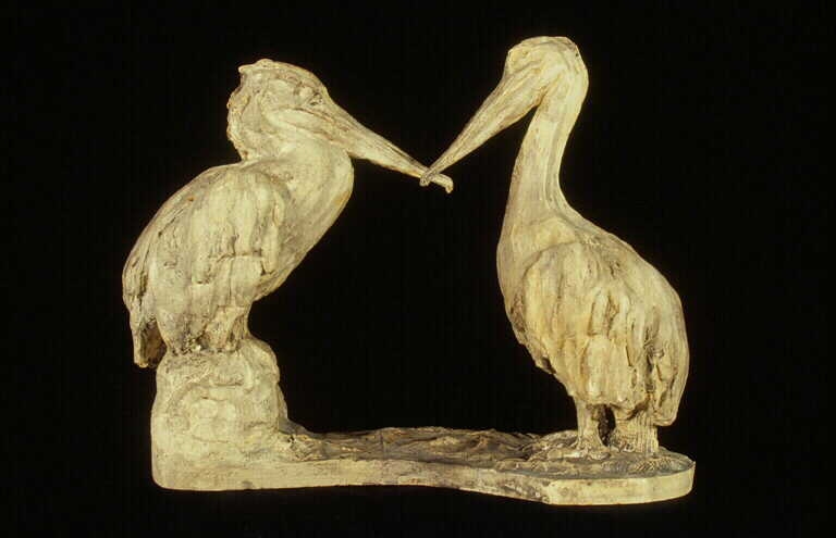Deux pélicans, Guido Righetti, 20ème siècle 1ère moitié