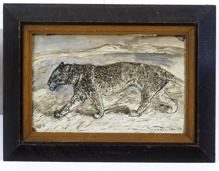 Panthère (marchant de profil gauche), Théophile Alexandre Steinlen, 4e quart 19e siècle, 1er quart 20e siècle