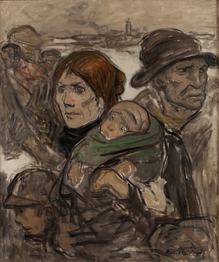 L'Exode (ou au Pays dévasté), (Ernest Salmon, Dit) Robert Noir, 1914 - 1918 (Date de début - Date de fin)