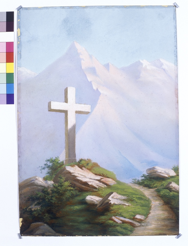 Calvaire dans la montagne, L Richer, 2e moitié 19e siècle