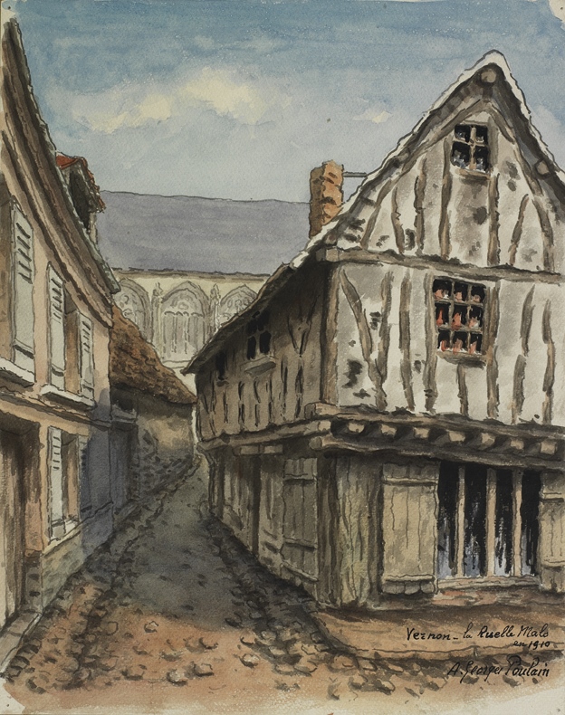 Vernon, la ruelle Malo en 1910, Alphonse Georges Poulain, 1910